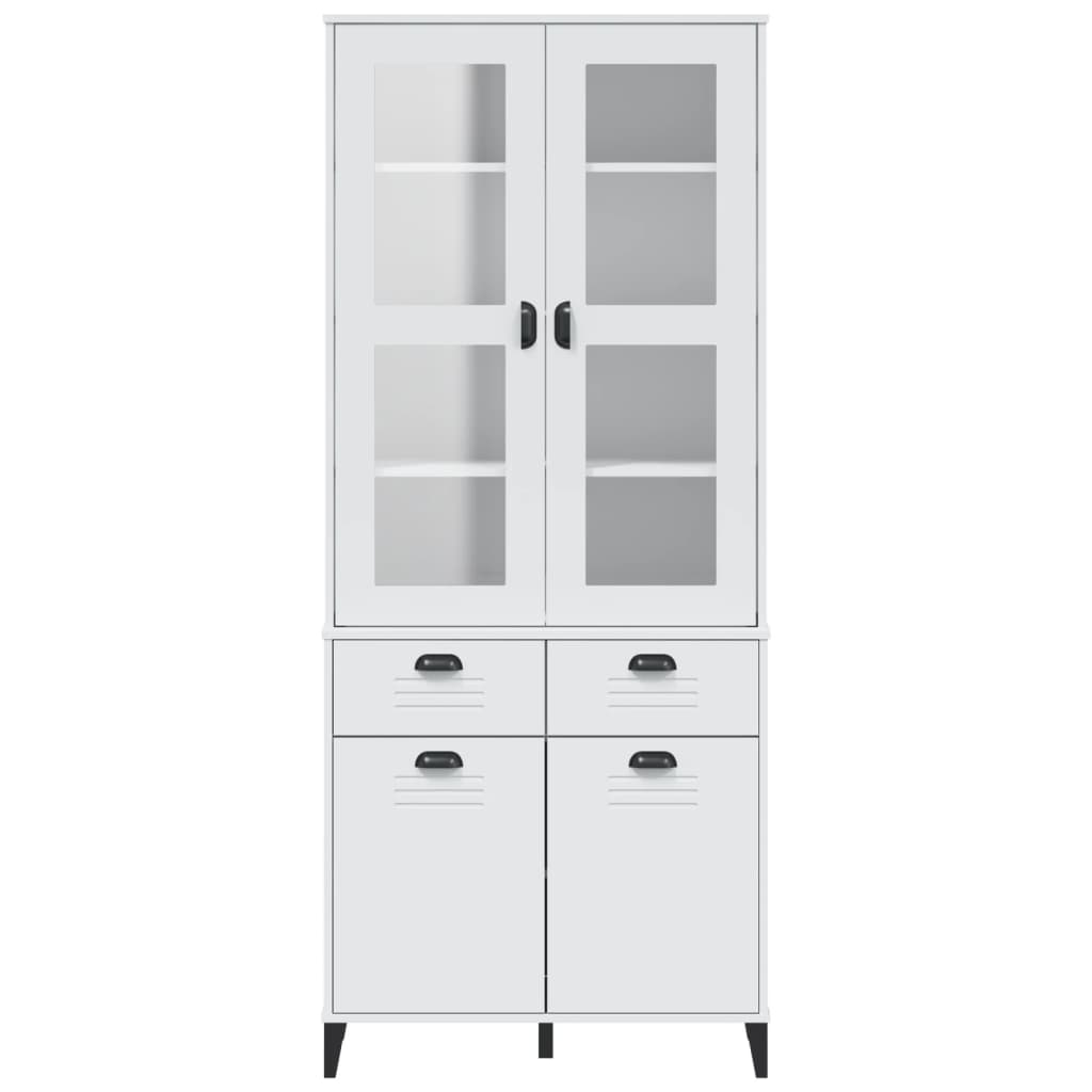Highboard VIKEN White 80x40x190 cm Solid Pine Wood