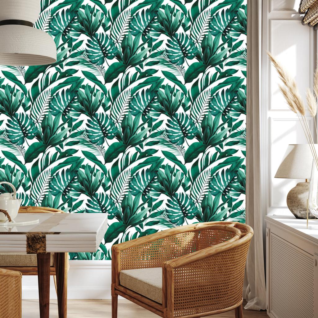 Green wallpaper for living room and bedroom 50x1000