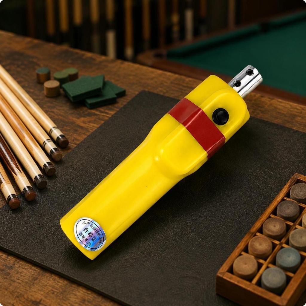 Portable Power Cue Tip Handheld Electric Cylindrical Sports Accessory Ylw Elec Grinder W 3