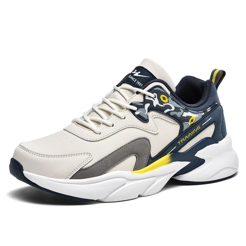 

Men s shoes leather sports shoes trend versatile fashion dad shoes men s shock-absorbing running shoes 48 темно-синий