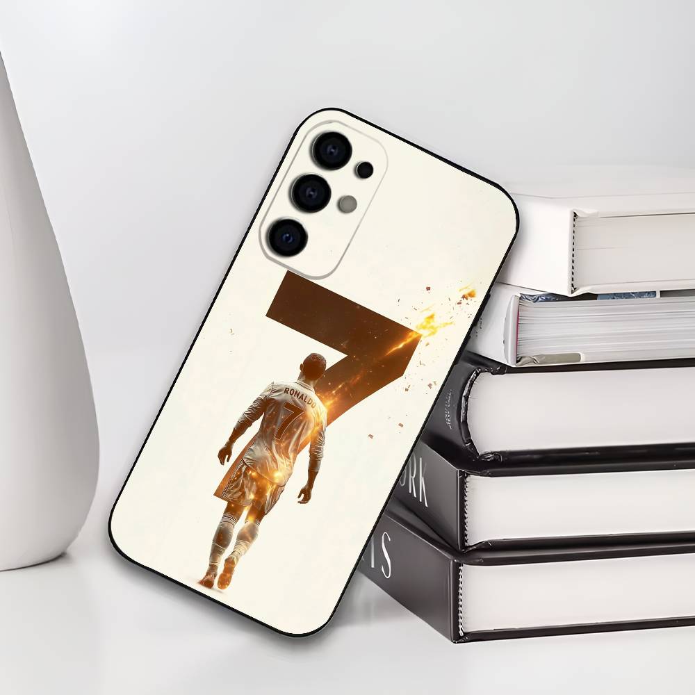 C-CR7 Football Ronaldo Phone Case For Samsung S25,S24,S21,S22,S23,S30,Ultra,S20,Plus,Soft Silicone Black Cover