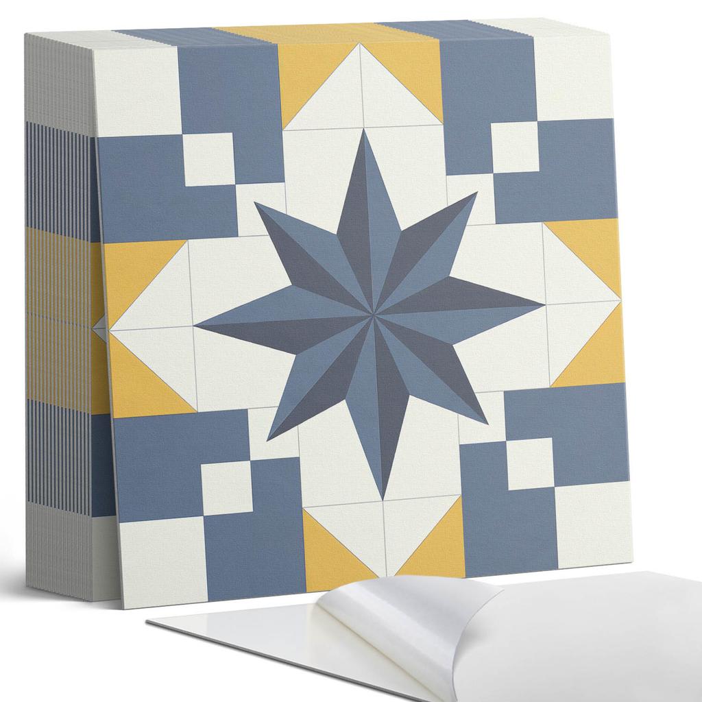Komplet Kafelków Winylowych Z Nadrukiem Geometryczny Wzór Gwiazdy 20X20X20 Cm