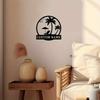 Vintage Bohemian Palm Tree Metal Sign Wall Art Decor for Indoor Outdoor Use