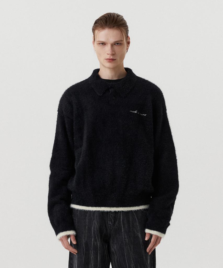 WMC Hairy Collar Knit_Black