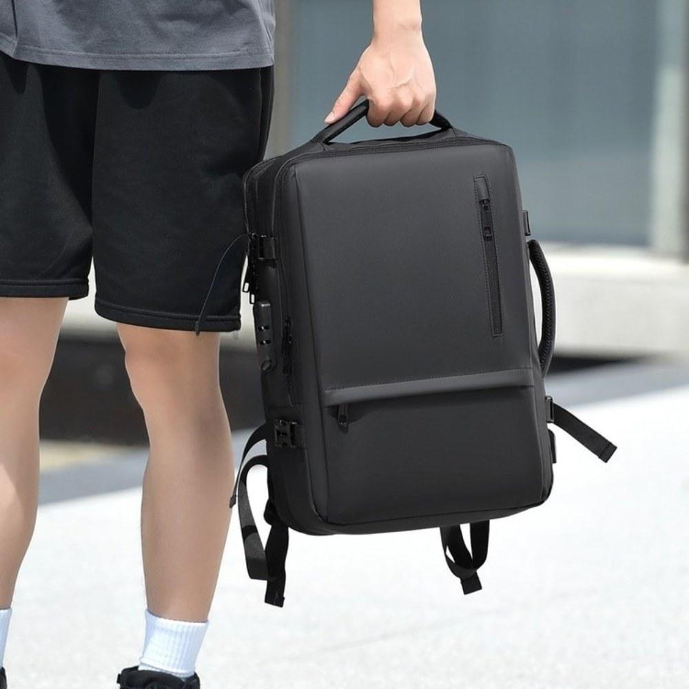 Unisex Large Capacity Oxford Backpack with Top Handle and Adjustable Straps for Commute and Travel