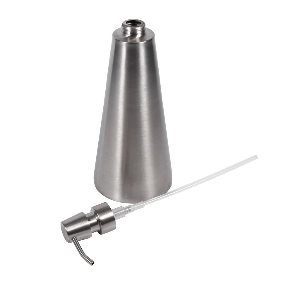 800ml Stainless Steel Liquid Pump with Wide Mouth and Non-Slip Base for Kitchen, Bathroom, Hotel,