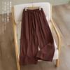 Pantaloni Larghi in Cotone e Lino da Donna per Estate e Autunno Vita Elastica Gamba Dritta Larghi Nascondono i Difetti Pantaloni Casual