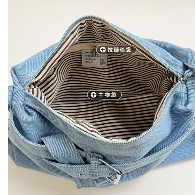 IELGY Denim Bag Summer Fashion All-Match One-Shoulder Large-Capacity Commuter Tote Bag