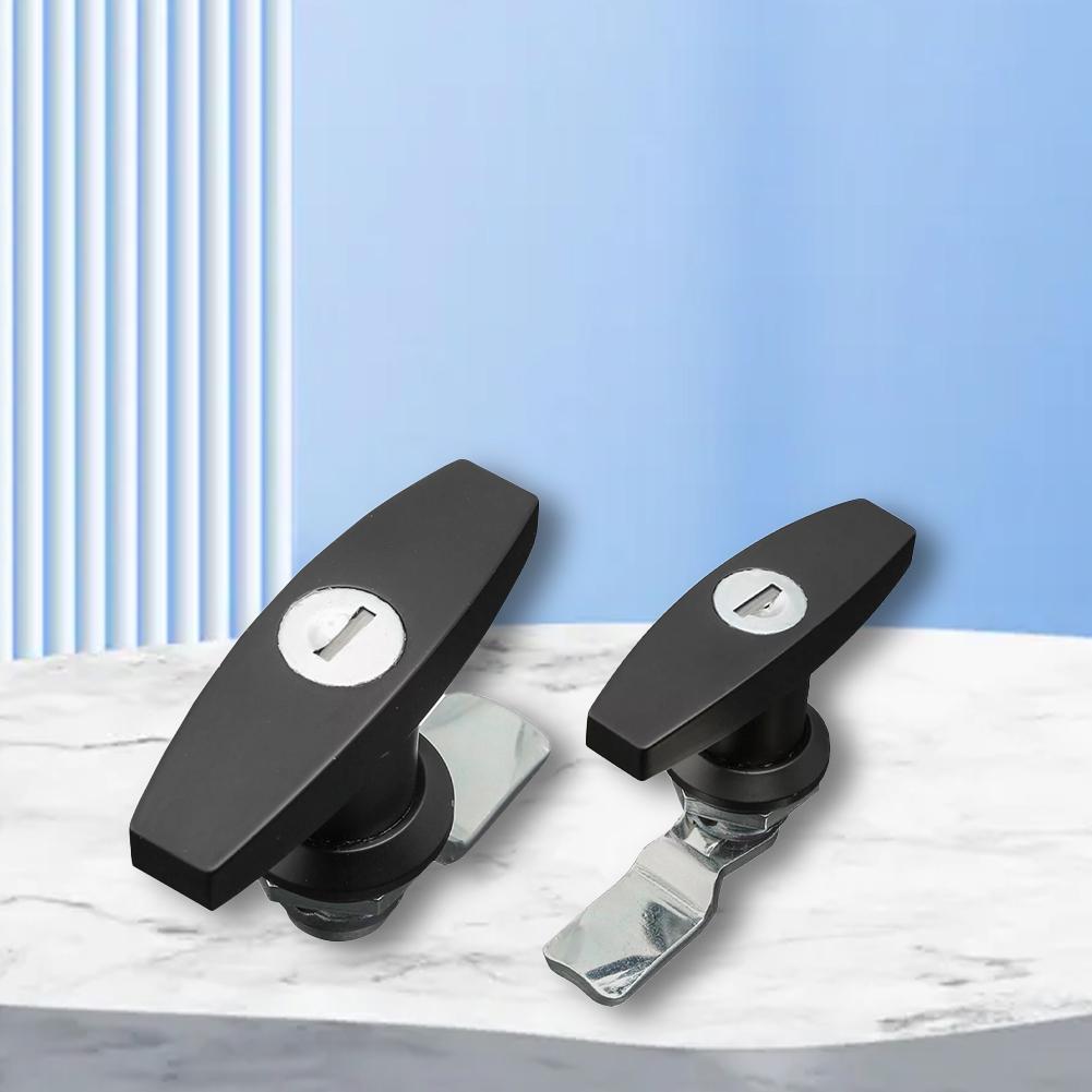 Universal RV T-Handle Door Lock with 2 Key Camper Door Latch Cap Lock Truck Cap Topper Camper Shell Locking for RV Caravan Truck