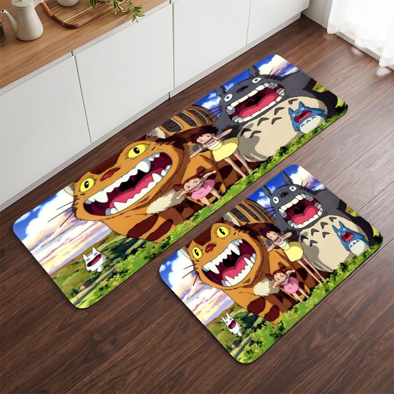 My Neighbor Totoro (19) Flannel Kitchen Mat Soft Anti-Slip Kitchen Floor Runner Rug Kitchen Rug for Home Kitchen Decor