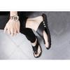 Men's Leather Thong Sandals with Rivet Details Comfort Casual Flip Flops