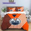 Edmonton Oilers2 Pattern Bedding Quilt Set  Home Decoration  Gift (1 * Duvet Cover + 2 * Pillowcase  Without Core)