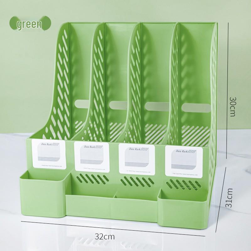 Vierfächiger A4 Kunststoff-Aktenhalter und Schreibtischorganizer