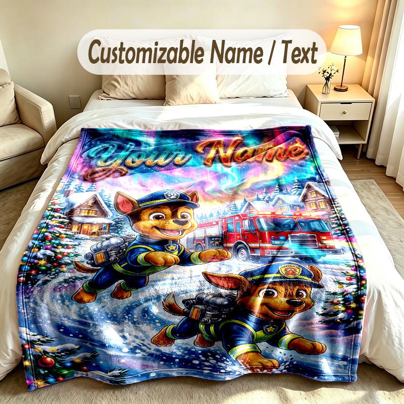 Forest Nature Theme Custom Blanket Personalized Name & Text Customized Soft Warm Throw Blanket Home Decor