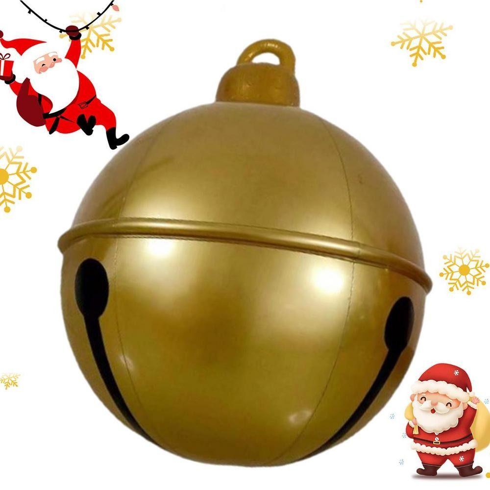 Cartoon Christmas Inflatable Balloon Large Xmas Toy Balls Cartoon Christmas Bell Balloon  New Year