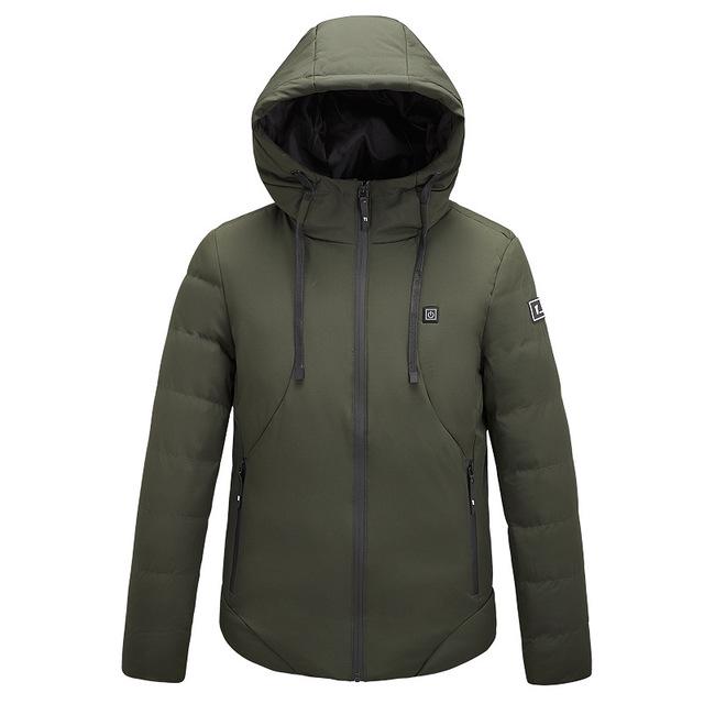 

2026 Men Women Electric Heated Jacket Heating Waistcoat Usb Thermal Warm Cloth Feather Plus Size Winter Jacket 5XL армія зелений колір