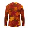 T-shirt da uomo a maniche lunghe con stampa di foglie d'acero, top casual leggero girocollo per autunno e inverno