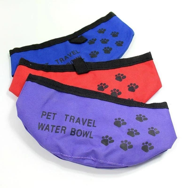 Pet Travel Food Bags Dog Cat Waterproof Cloth Folding Feeding Bowl Portable Collapsible Outdoor Travel Food Dish  Dog Harness