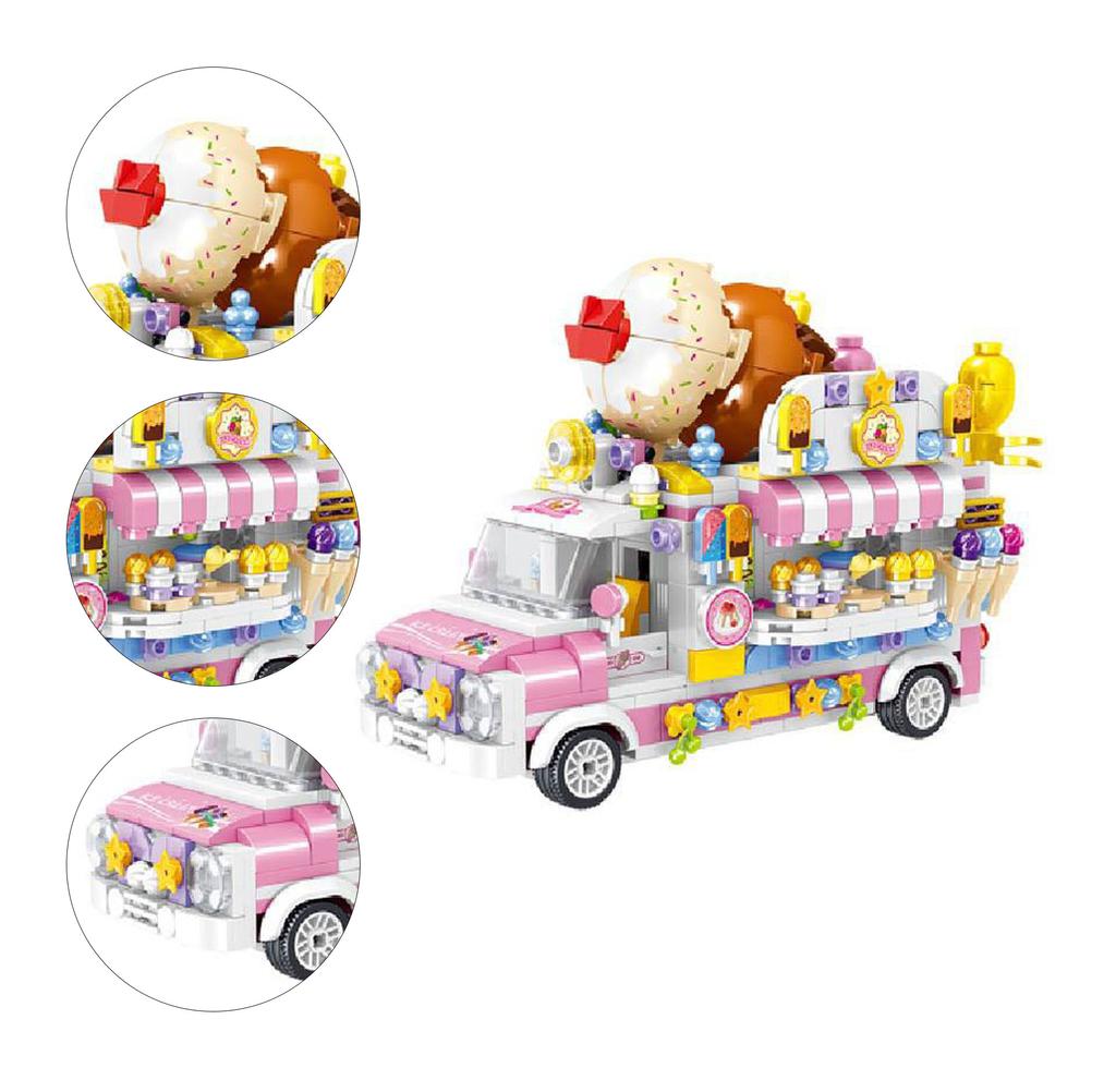 Dining Car Blocks Toy Educational Boredom Relief Children Food Truck Building Blocks for Boys Girls