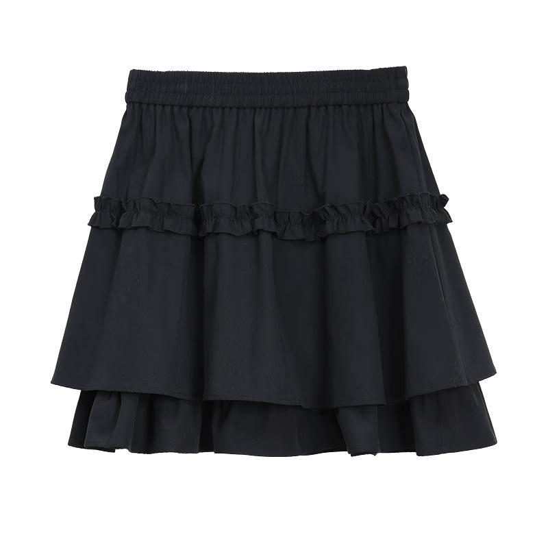 Betu Women's A-Line Double-Layer Hem Short Skirt