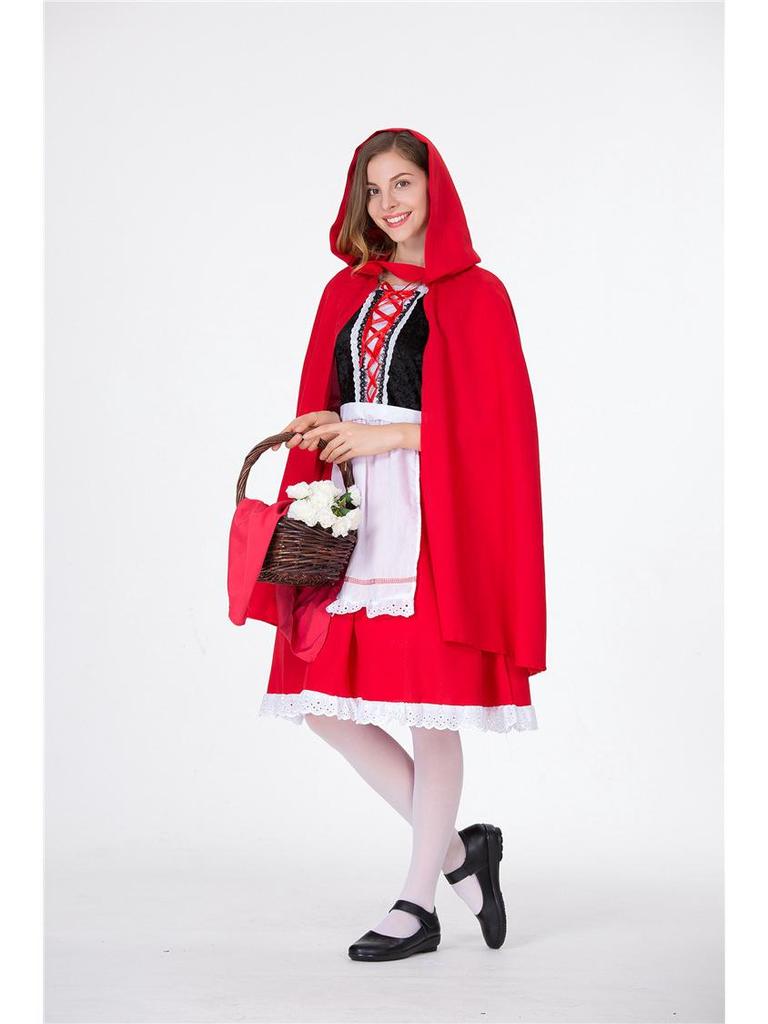 Adult Little Red Riding Hood Costume - Masquerade, Halloween, Christmas Princess Dress