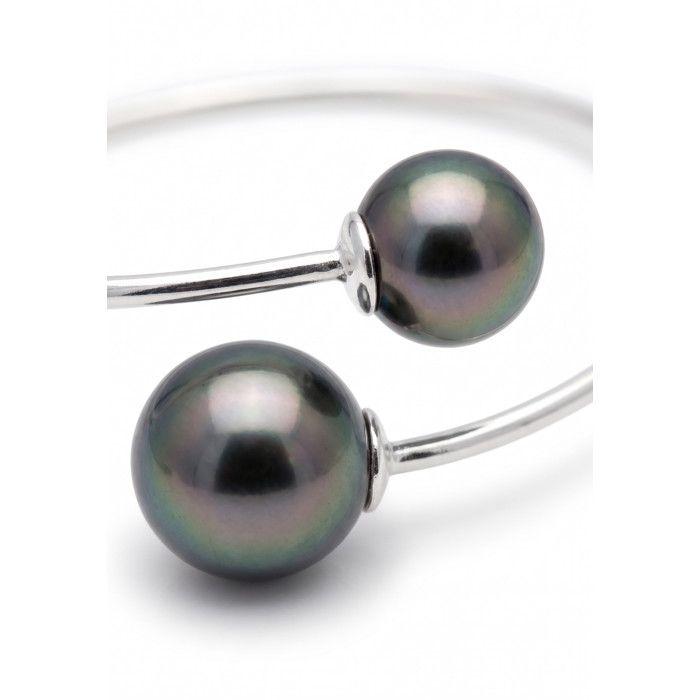 Bracelet - PEARLS &amp; COLORS - You &amp; Me - Perle de culture de Tahiti - Argent 925 - Perle 10-11 mm
