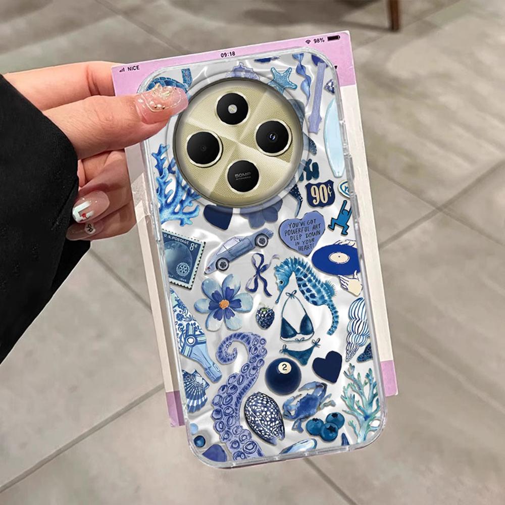 Fruit Sun Face Water Texture Phone Case for Xiaomi Redmi Note 14 13 12 11 11S 10 9 8 Pro 9C 13C 14C A5 A3 A4 A3X A1 A2 9A Cover