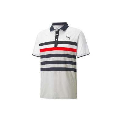 Mattr Casual Sports Striped Short Sleeve Polo Shirt Men Tops Grey White 599115-01