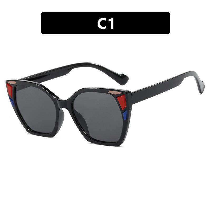 

Retro Colorful Simple Cat Eye Sunglasses Women Men Color Blocking Exquisite Sun Glasses Pool Party Leisure Shade Glasses C1
