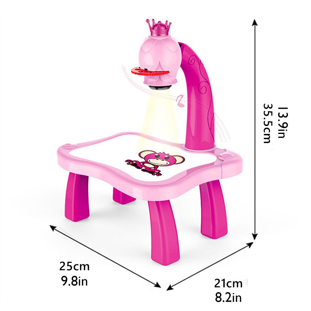 Child Smart Projector Desk With Light & Music Learning Painting Machine Toy