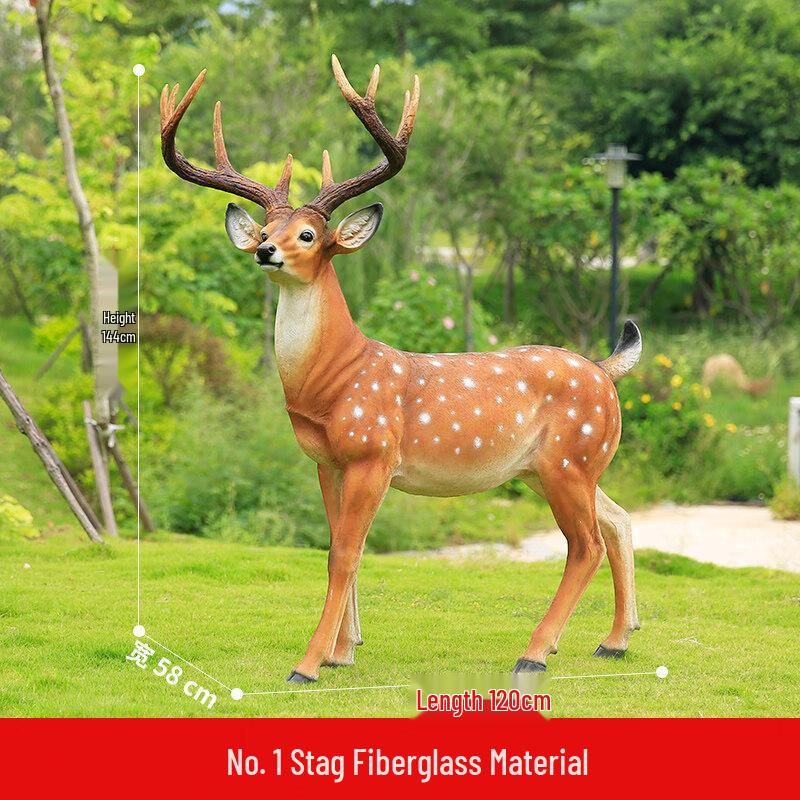 Large Sika Deer Outdoor Garden Statue