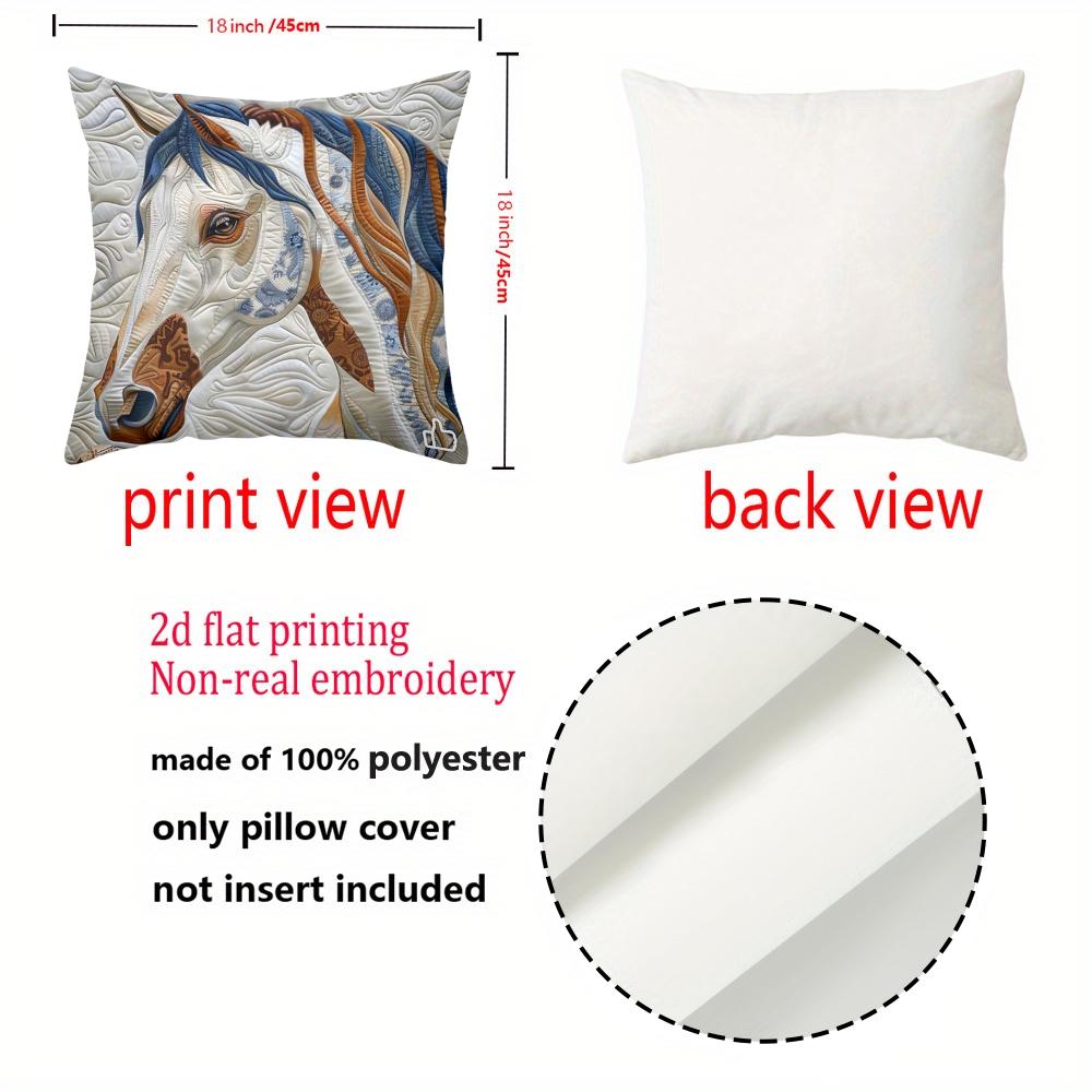 1 pillowcase 2D flat printing Horse Patterned Cushion 2D Flat Printed Polyester pillowcase sofa decorative cushion cover