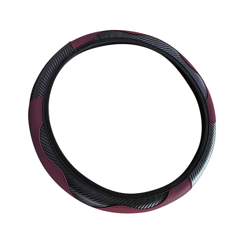 38CM Steering Wheel Cover Carbon Elastic Handle Sleeve Non Slip Steering Wheel Cover for Car