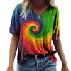 Women's Floral Print T-Shirt V Neck Short Sleeve Loose Casual Summer Top