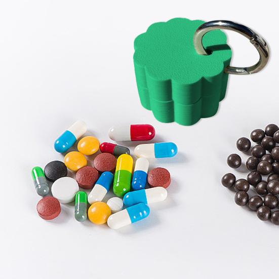 Keychain Pill Box Waterproof Compact Mini Holder Lightweight 3D Printed Container with Key Ring Small Pill Organizer Case