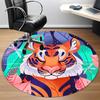 1pc Tiger Nature Office Round Area Rug,  Mat Suitable For Office, Under Office Chairs Bedroom Living Room Home Decor, Room Deco
