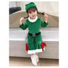 Kids Girls Boys Santa Claus Xmas Elf Top Pants Hat Sets Children Christmas New Year Cosplay Costumes Kindergarten Performance Role Play Outfit