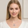 Elegant Heart-Shaped Cat Pendant Necklace Women Silver-Tone Copper Chain Lightweight Locket Style Jewelry Mothers Day