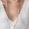 Irregular long beaded pearl double-layer necklace light luxury temperament sweater chain niche simple necklace