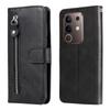 For vivo Y29 4G PU Leather Cases with Zipper Pocket Wallet Phone Cover Stand