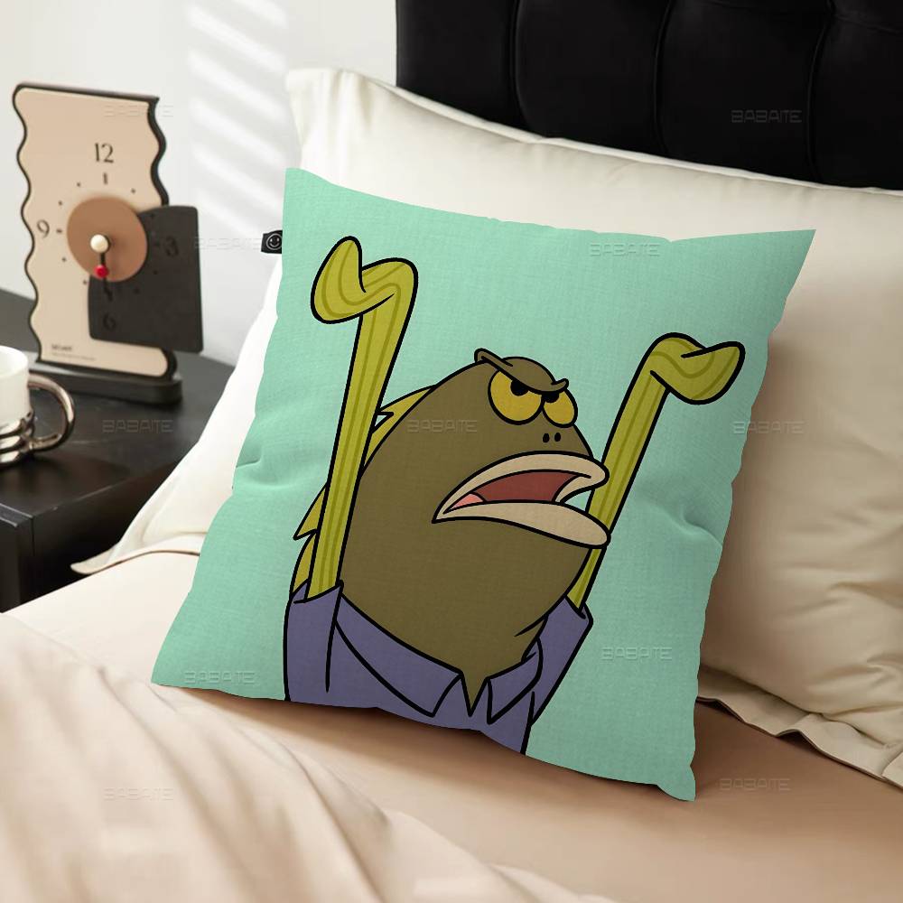 Bikini Bottom Characters Humorous Cushion Cover Pillowcase Upholstery Sofa Throw Pillow Home Decor Pillowcas