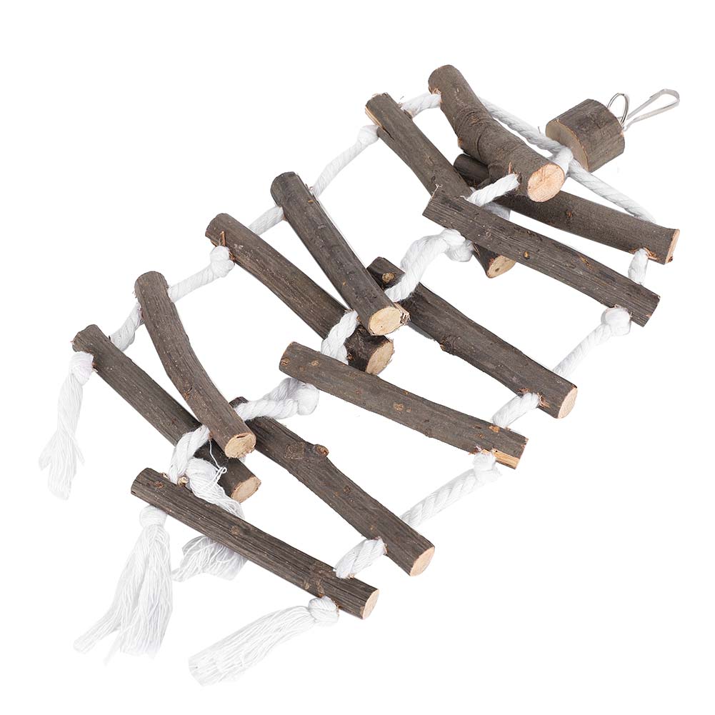 Schody pro domácí ptáky Padací most Třípatrový žebřík ke šplhání Papoušci Dřevěná žvýkací hračka