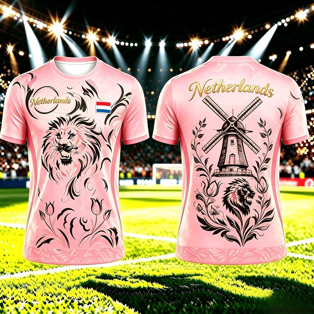 Sommer Herren 3D Fußball Aufdruck Rundhals T-Shirt Mode Vielseitig Atmungsaktiv Trend Lässig