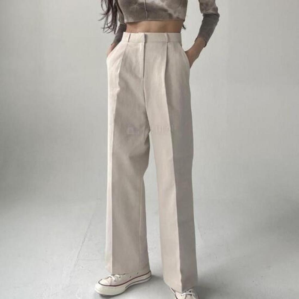 New ArrivalS Open Run Women S pleatS Straight Pintuck pantS Cotton Autumn