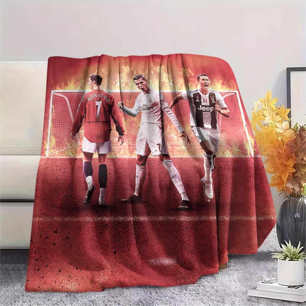 Cristiano Ronaldo, Coperta in Flanella con Fantasia, Alta qualità, Confortevole per Tutte le Stagioni, Decorazione per la Casa, Calore e Comfort, Perfetta per Regali.