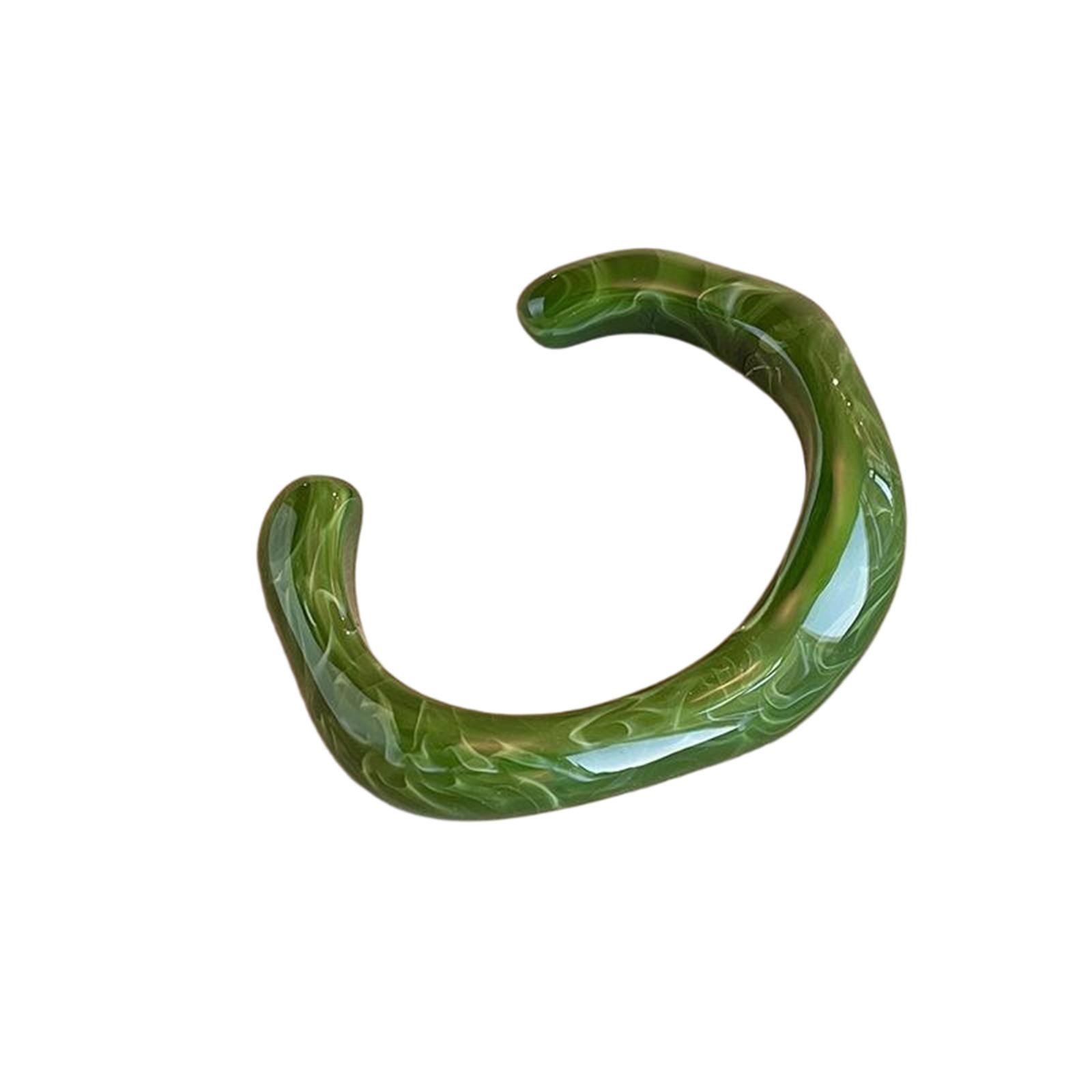 

Браслет-манжета для женщин, нерегулярный, полуоткрытый, акриловый, идеально подходит для вечеринок и повседневного стиля one size зелёный