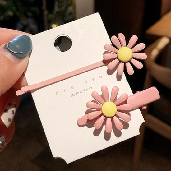 

Korean HyunA-Style Hairpin: Internet Celebrity Side Clip, Japanese & Korean Girl Bangs, Daisy Alloy Hair Accessory