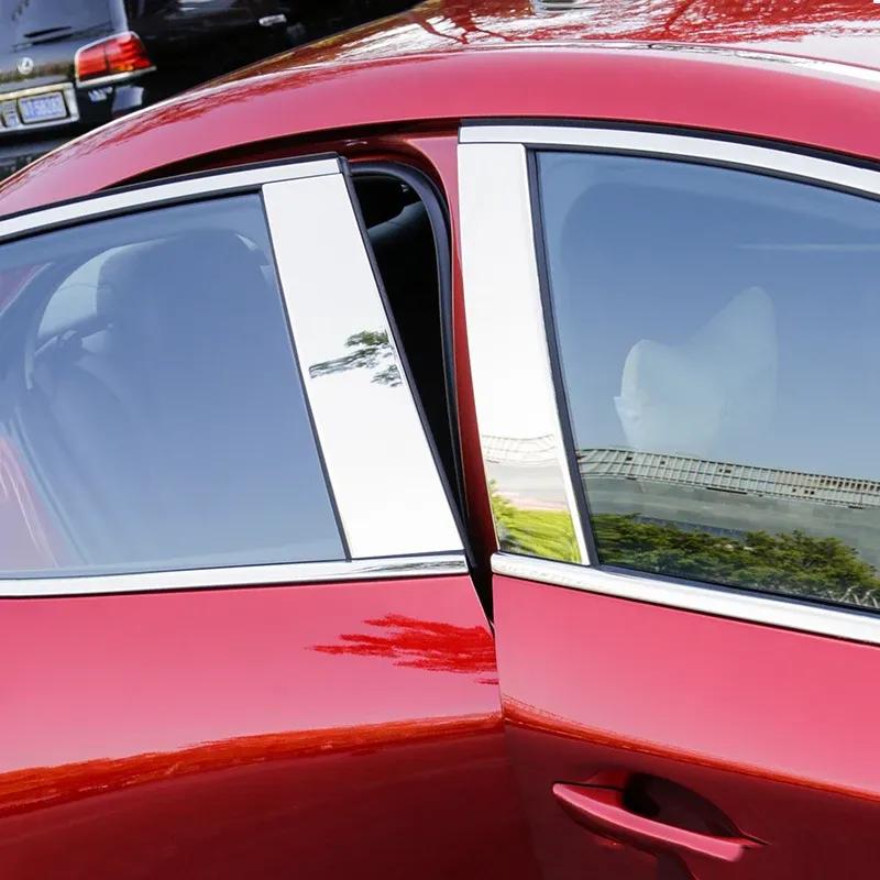 For Mazda 3 Axela 2024 2025 Stainless Steel Car Window Pillar Post Covers Trim Sticker External Accessories