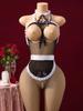 Porn Maid Role Play Crotchless Body Stockings For Sex Woman Open Bra Erotic Clothing Seduction Fishnet Sexy Lingerie With Apron