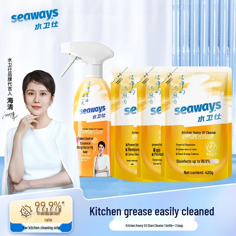 Shuiweishi Kitchen Heavy Oil Cleaner 4-Piece Set